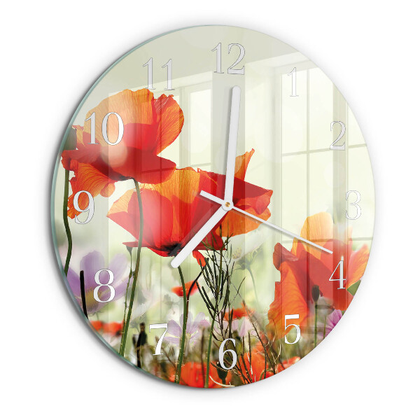Reloj de pared redondo Amapolas