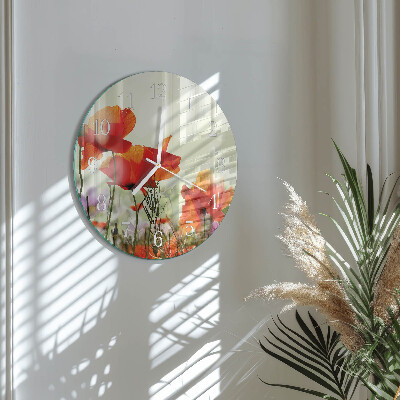 Reloj de pared redondo Amapolas