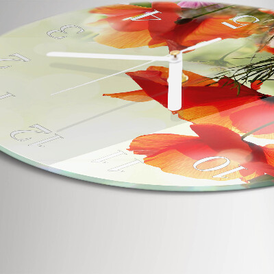 Reloj de pared redondo Amapolas