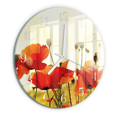 Reloj de pared redondo Amapolas