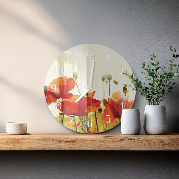 Reloj de pared redondo Amapolas