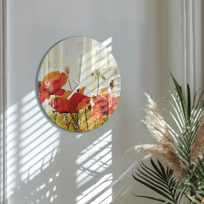 Reloj de pared redondo Amapolas
