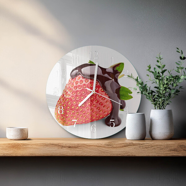 Reloj de pared redondo Chocolate con fresa