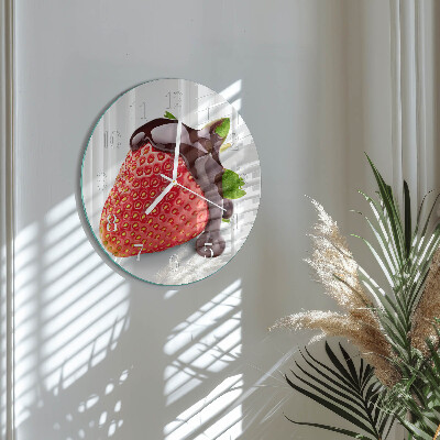 Reloj de pared redondo Chocolate con fresa