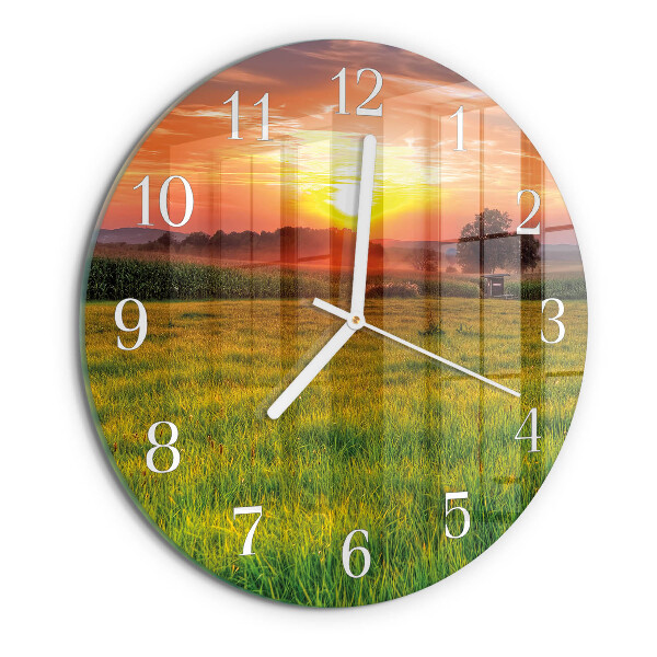 Reloj de pared redondo Pradera paisajística