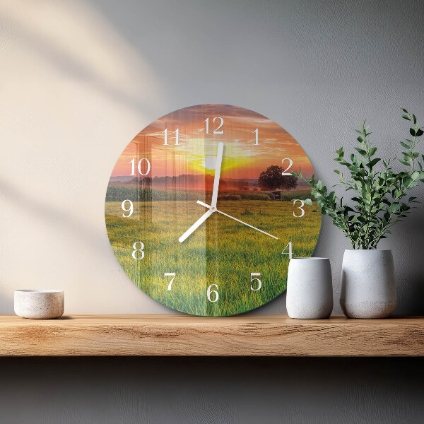 Reloj de pared redondo Pradera paisajística