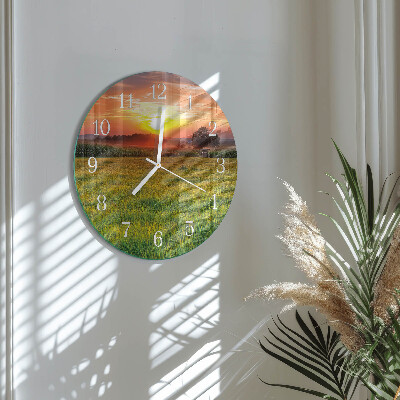 Reloj de pared redondo Pradera paisajística