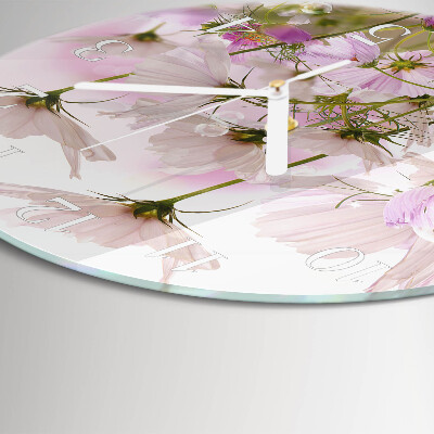 Reloj de pared redondo Flores de cosmos