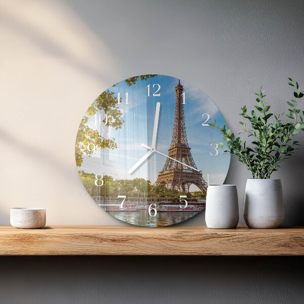 Reloj de pared redondo Torre Eiffel de París