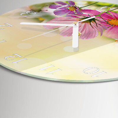 Reloj de pared redondo Flores de cosmos