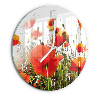 Reloj de pared redondo Amapolas