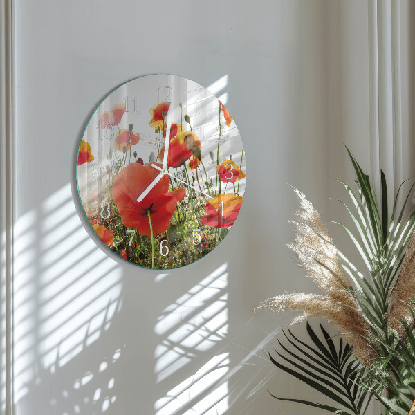 Reloj de pared redondo Amapolas