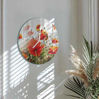 Reloj de pared redondo Amapolas