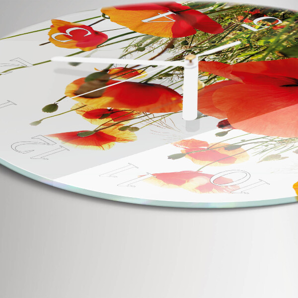 Reloj de pared redondo Amapolas