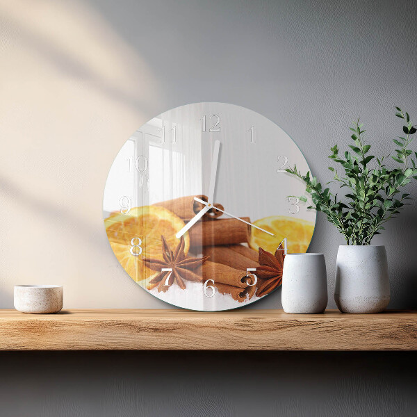 Reloj de pared redondo Vainilla con limón