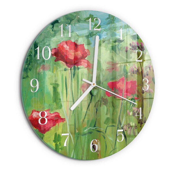 Reloj de pared redondo Amapolas