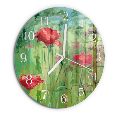 Reloj de pared redondo Amapolas