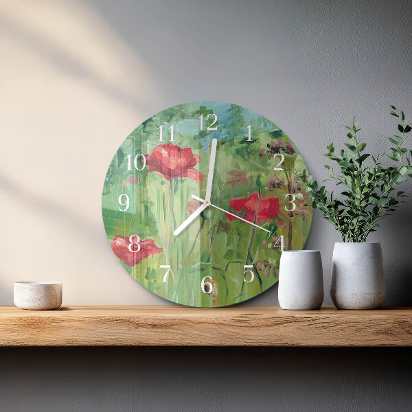 Reloj de pared redondo Amapolas