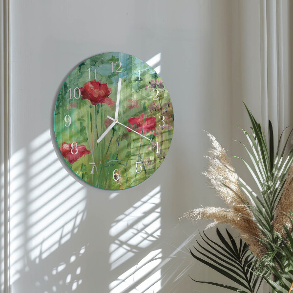 Reloj de pared redondo Amapolas