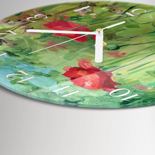 Reloj de pared redondo Amapolas