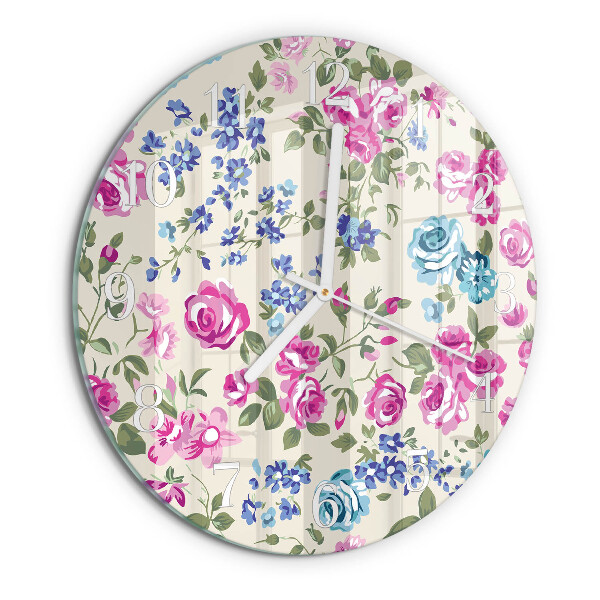 Reloj de pared redondo Rosas