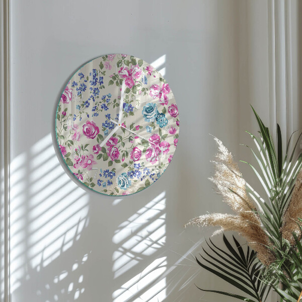 Reloj de pared redondo Rosas