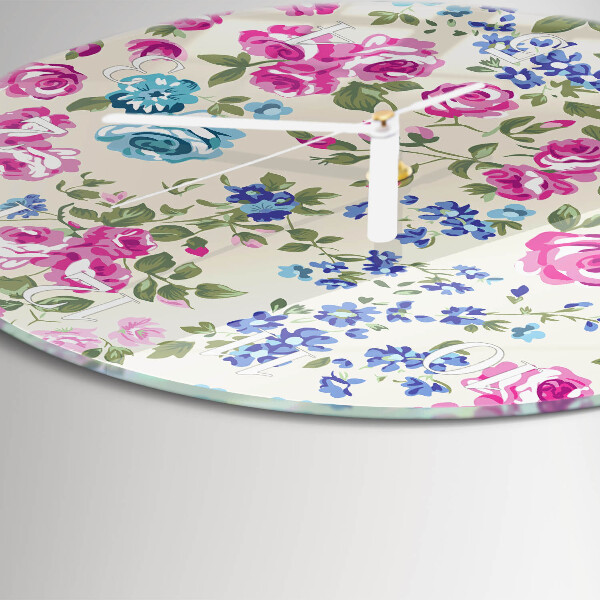 Reloj de pared redondo Rosas