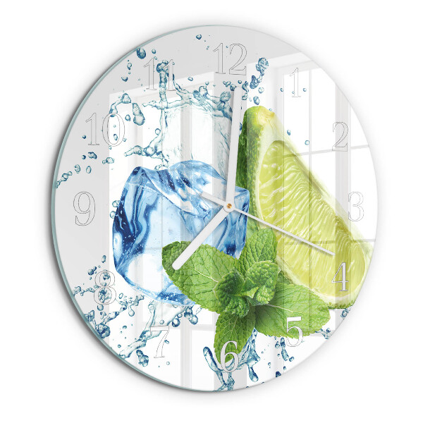 Reloj de pared redondo Lima y menta