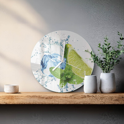 Reloj de pared redondo Lima y menta