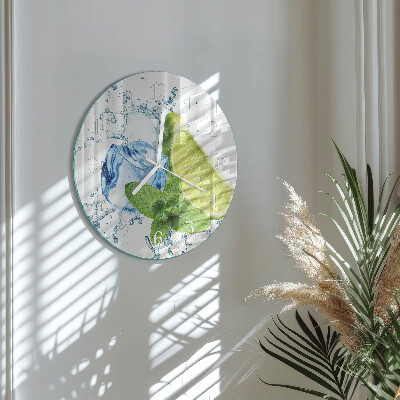 Reloj de pared redondo Lima y menta