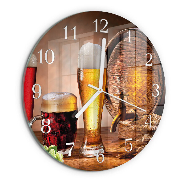Reloj de pared redondo Barril de cerveza