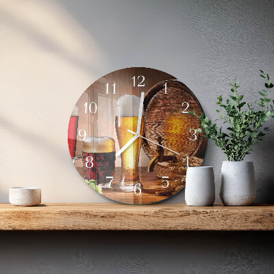 Reloj de pared redondo Barril de cerveza