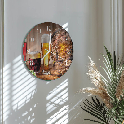 Reloj de pared redondo Barril de cerveza