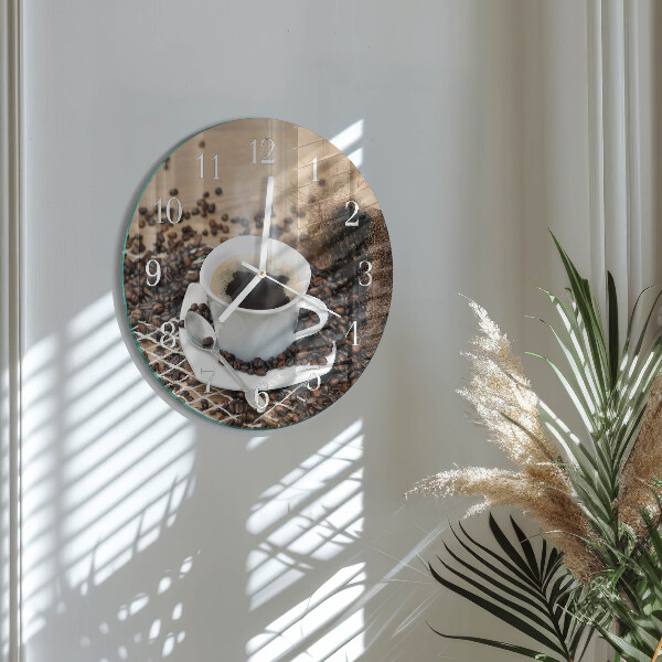 Reloj de pared redondo Taza de café