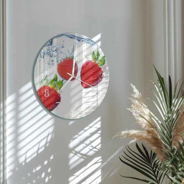 Reloj de pared redondo fresas