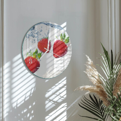 Reloj de pared redondo fresas