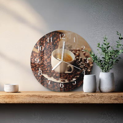 Reloj de pared redondo Taza de café