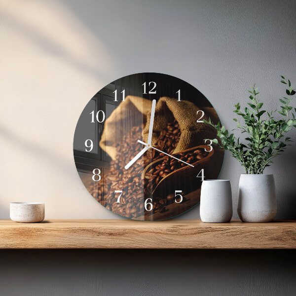 Reloj de pared redondo Granos de café