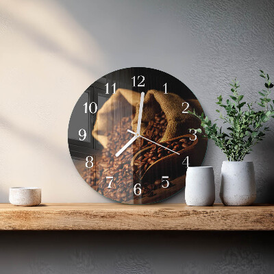 Reloj de pared redondo Granos de café