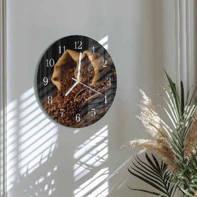 Reloj de pared redondo Granos de café