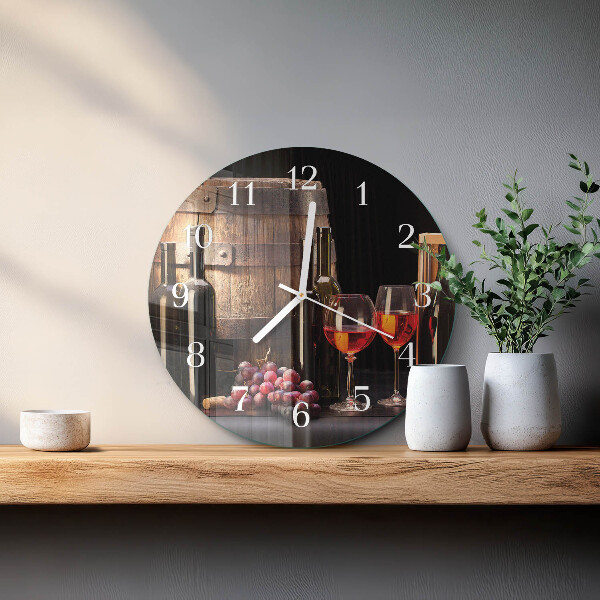 Reloj de pared redondo Barril de vino