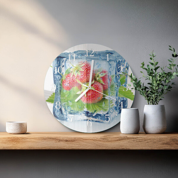 Reloj de pared redondo Helado de fresa