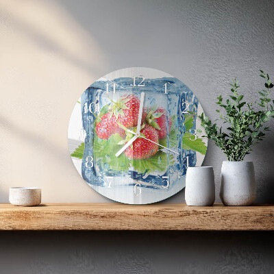 Reloj de pared redondo Helado de fresa