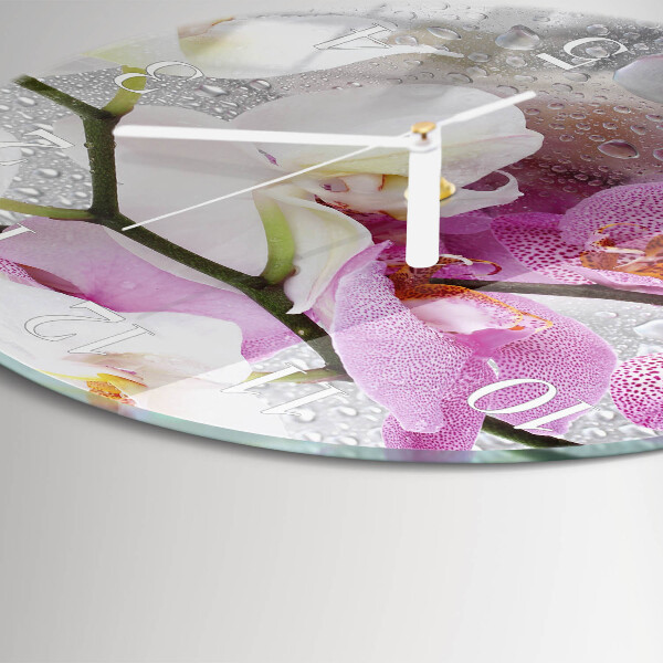 Reloj de pared redondo Orquídea