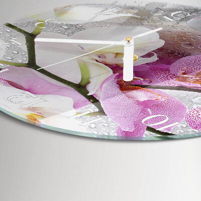 Reloj de pared redondo Orquídea