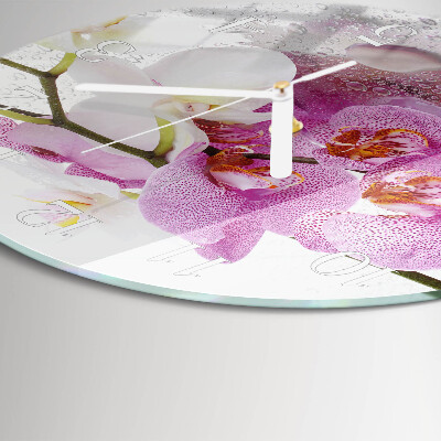 Reloj de pared redondo Orquídea