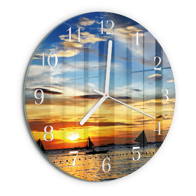 Reloj de pared redondo Atardecer