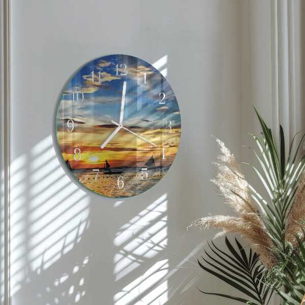 Reloj de pared redondo Atardecer