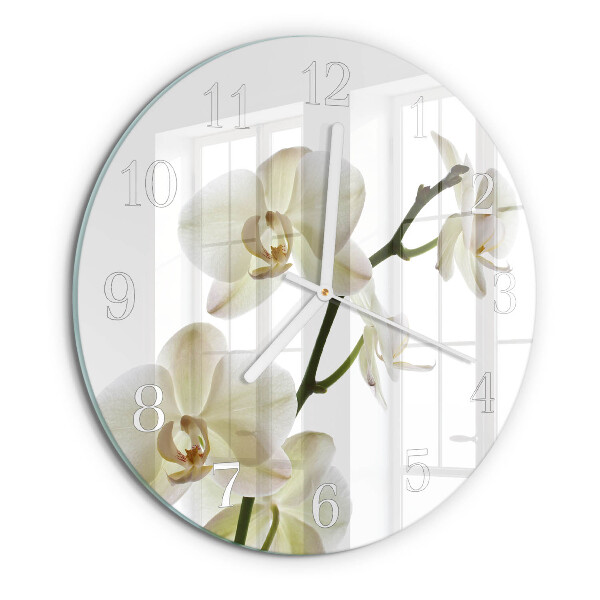 Reloj de pared redondo Orquídea