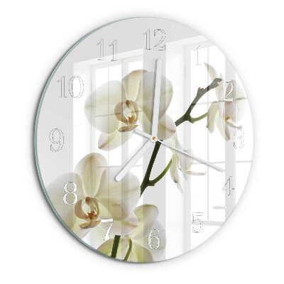 Reloj de pared redondo Orquídea